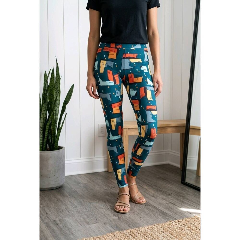 🔺️NWT LuLaRoe Teal, Orange, & Yellow Leggings Tall & Curvy